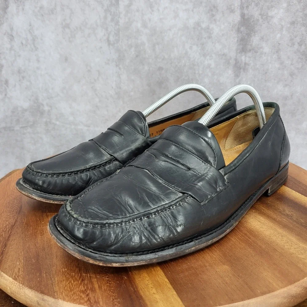 Cole Haan Penny Loafers Mens 11.5 Black Leather Slip‎ On Shoes C02507
